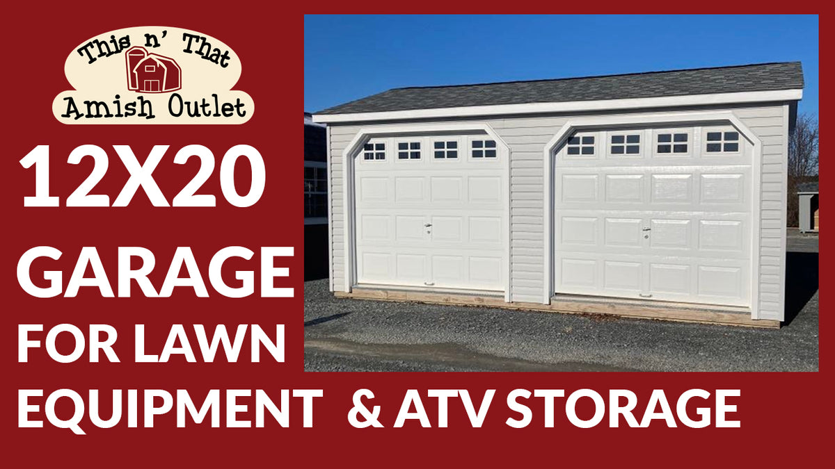 12X20 Garage Perfect For Lawn Equipment  & ATV Storage