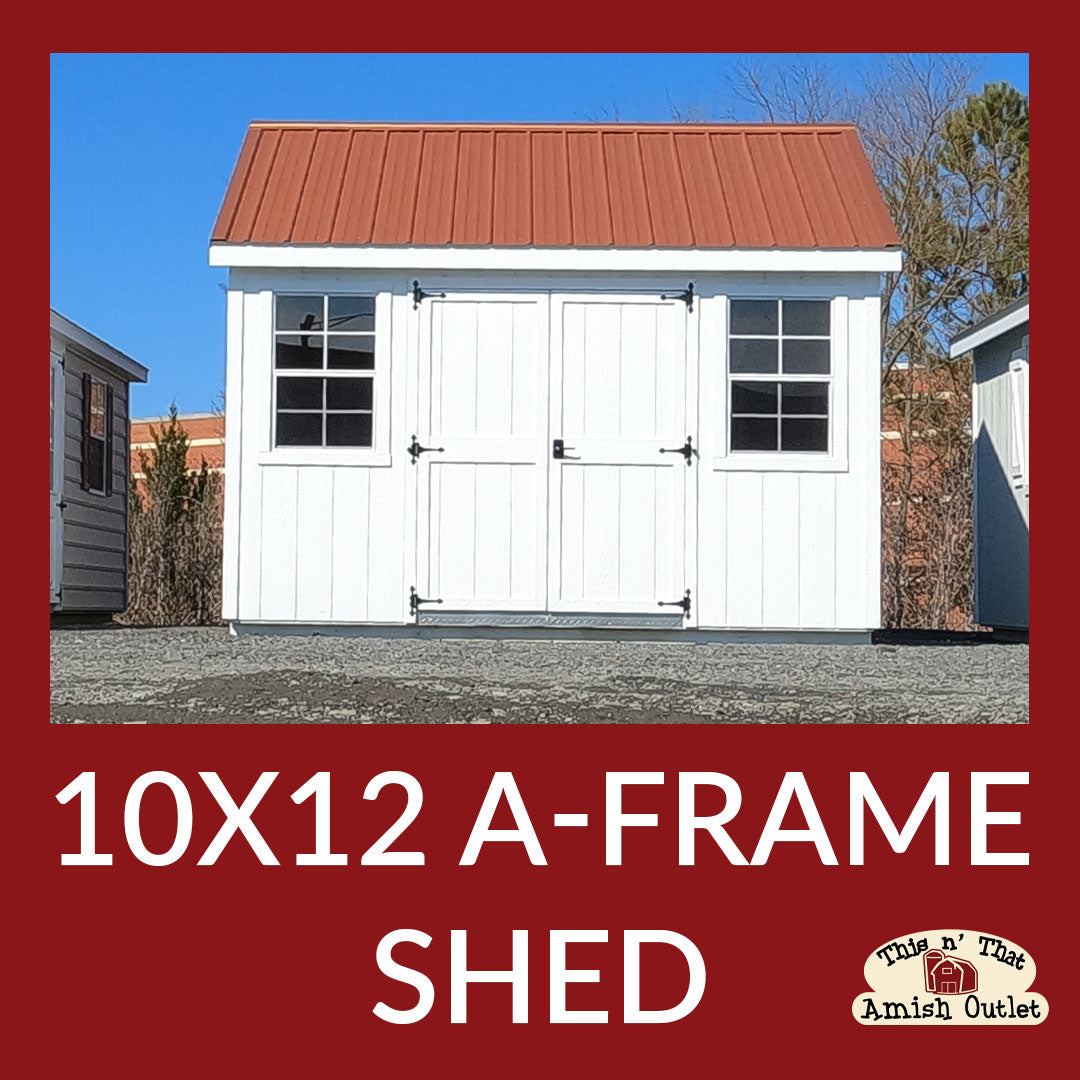 Structure of the Week: Cute Copper & White Amish Built 10X12 A Frame Shed