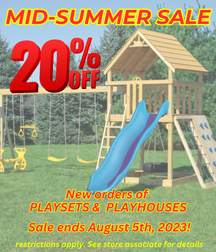 20% off orders of playsets and playhouses