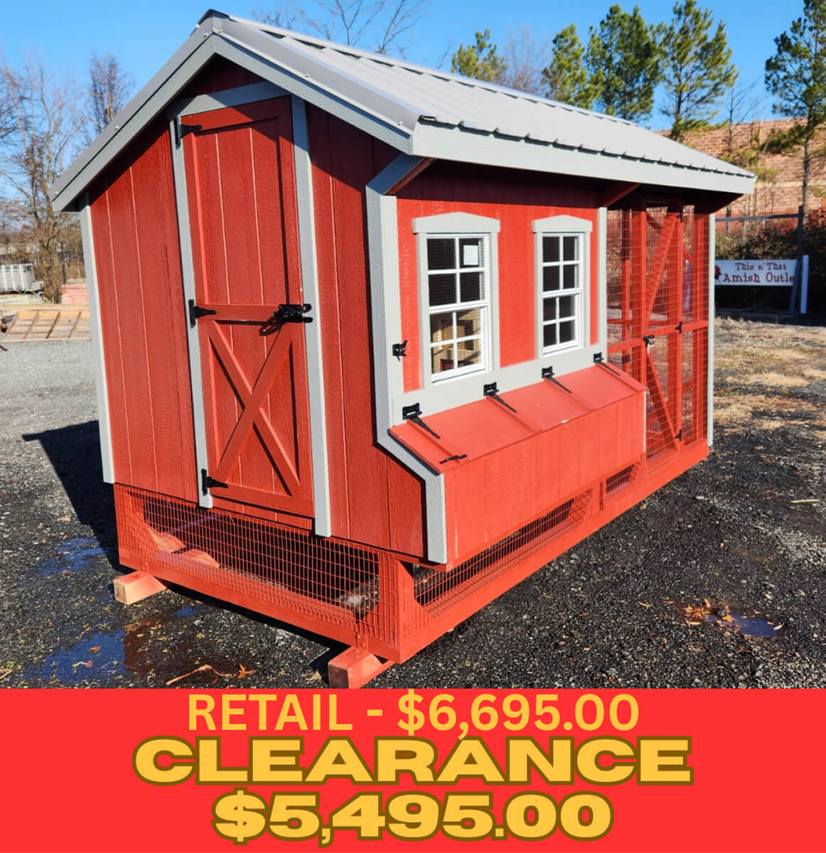6x12 Chicken Coop Combo (#SC431)