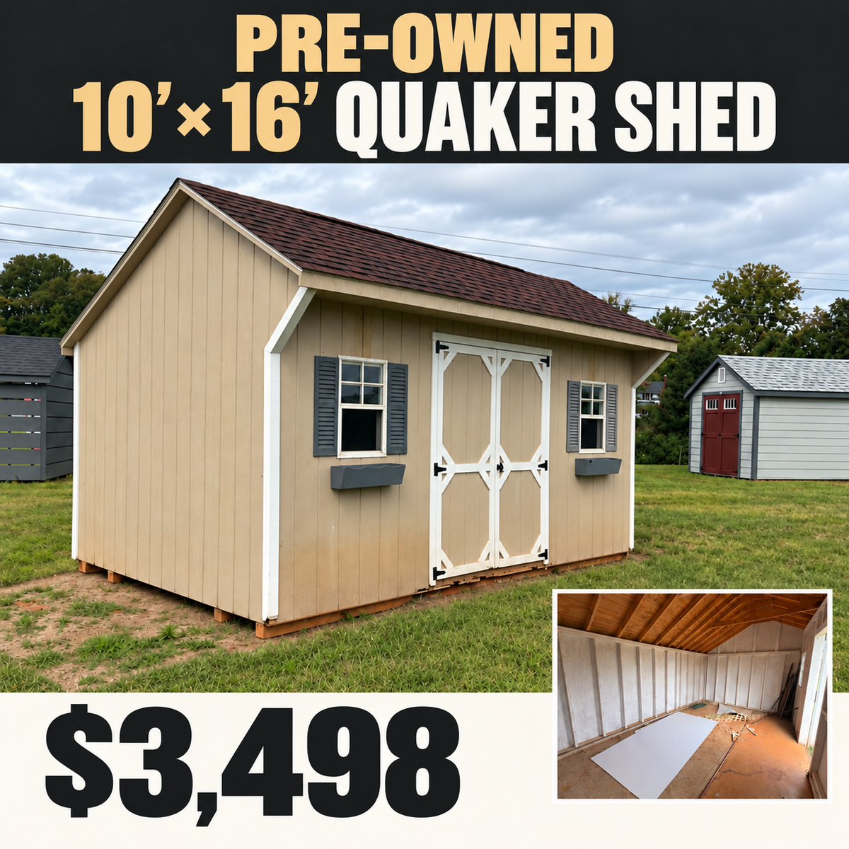 10x16 Quaker Shed (#TNTU)
